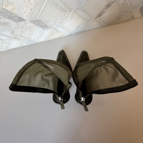 Cult Gaia Size 36/6 Pyramid Heel Boot Pump Green Daija Oliva Zipper New - Picture 8 of 11